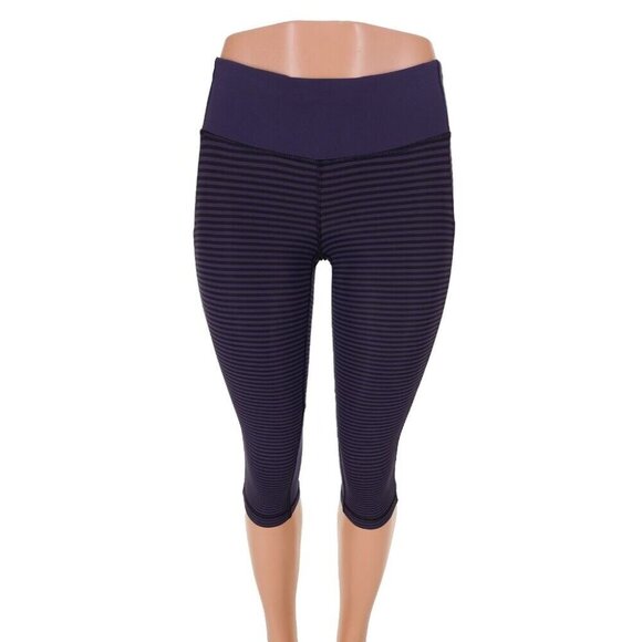 Lululemon Cut The Crop Size 2 1/8 Stripe Cadet Blue - Picture 2 of 9